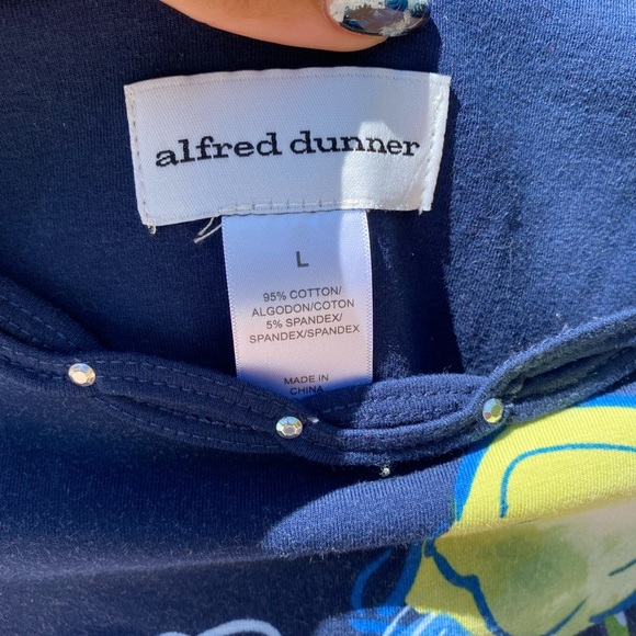 Blue Foral Print Top - Alfred Dunner - Picture 3 of 5